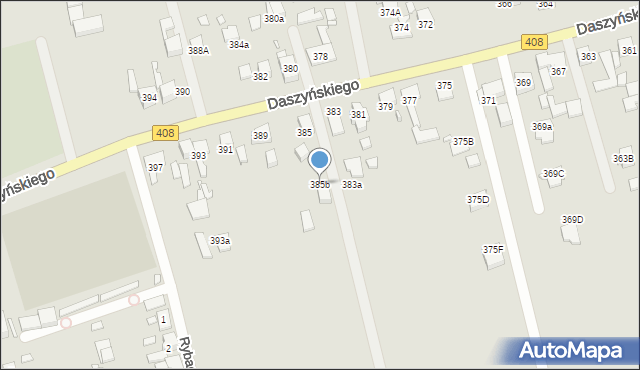 Gliwice, Daszyńskiego Ignacego, 385b, mapa Gliwic