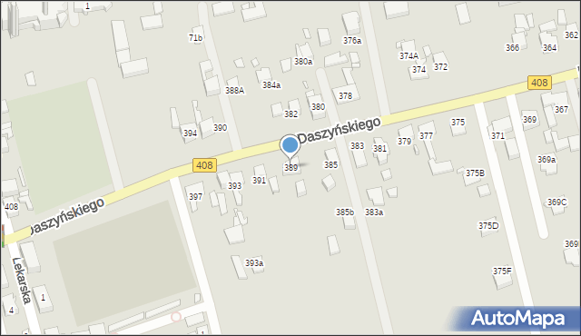 Gliwice, Daszyńskiego Ignacego, 389, mapa Gliwic