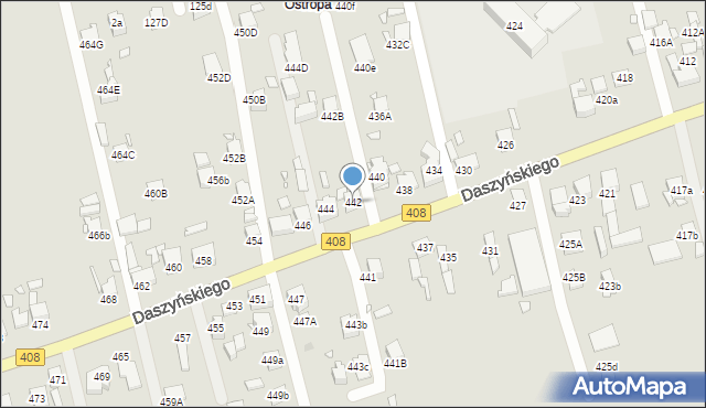 Gliwice, Daszyńskiego Ignacego, 442, mapa Gliwic