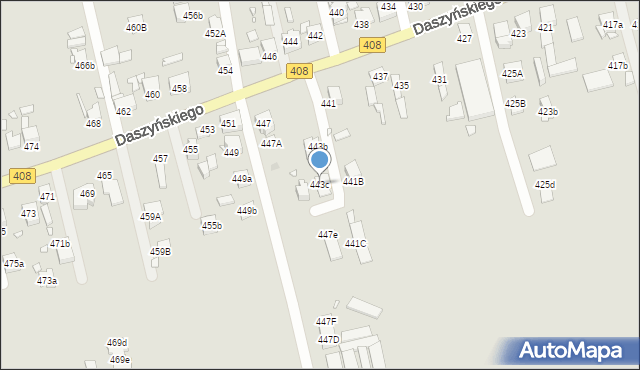 Gliwice, Daszyńskiego Ignacego, 443c, mapa Gliwic