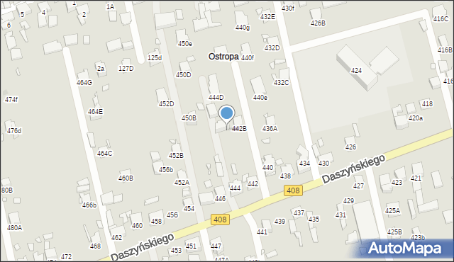 Gliwice, Daszyńskiego Ignacego, 444b, mapa Gliwic