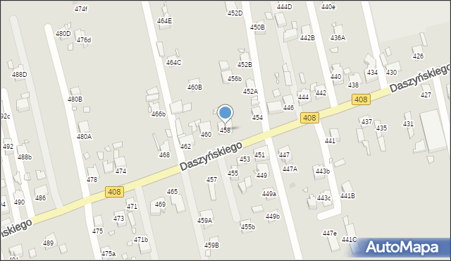 Gliwice, Daszyńskiego Ignacego, 458, mapa Gliwic