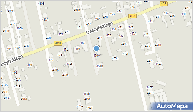 Gliwice, Daszyńskiego Ignacego, 459A, mapa Gliwic