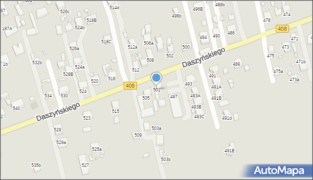 Gliwice, Daszyńskiego Ignacego, 501, mapa Gliwic