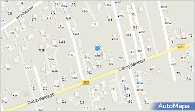 Gliwice, Daszyńskiego Ignacego, 506a, mapa Gliwic