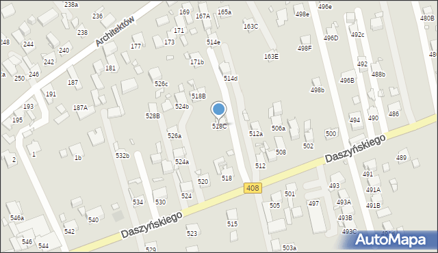 Gliwice, Daszyńskiego Ignacego, 518C, mapa Gliwic