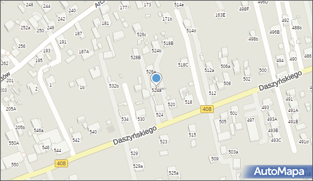 Gliwice, Daszyńskiego Ignacego, 524a, mapa Gliwic