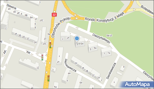 Głogów, Daszyńskiego Ignacego, 3, mapa Głogów