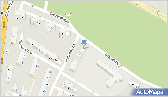 Głogów, Daszyńskiego Ignacego, 9, mapa Głogów