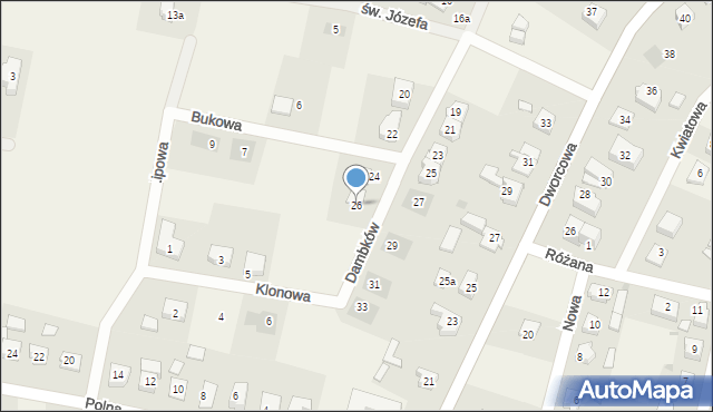 Gnieżdżewo, Dambków, ks., 26, mapa Gnieżdżewo