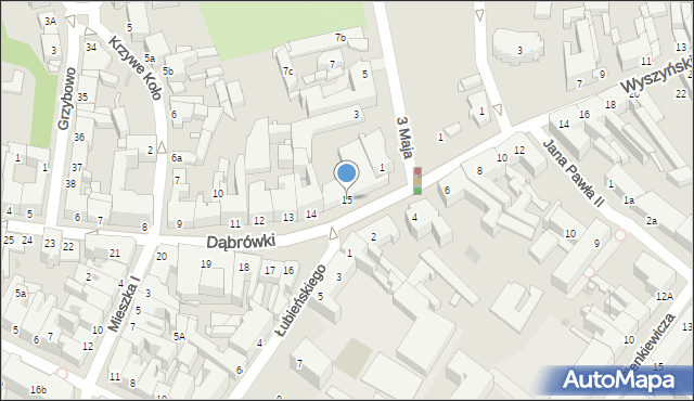 Gniezno, Dąbrówki, 15, mapa Gniezna