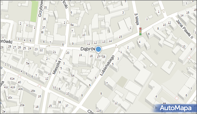 Gniezno, Dąbrówki, 17, mapa Gniezna