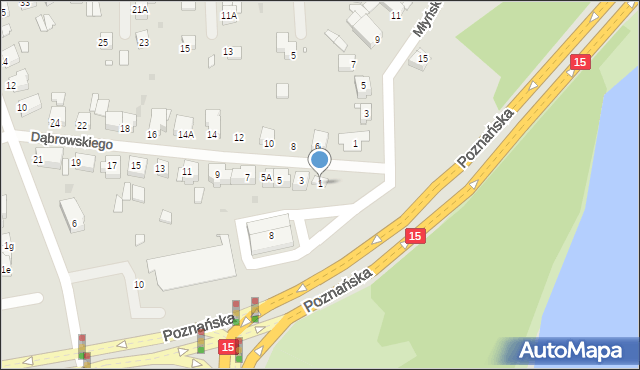 Gniezno, Dąbrowskiego Jarosława, gen., 1, mapa Gniezna