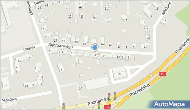 Gniezno, Dąbrowskiego Jarosława, gen., 11, mapa Gniezna