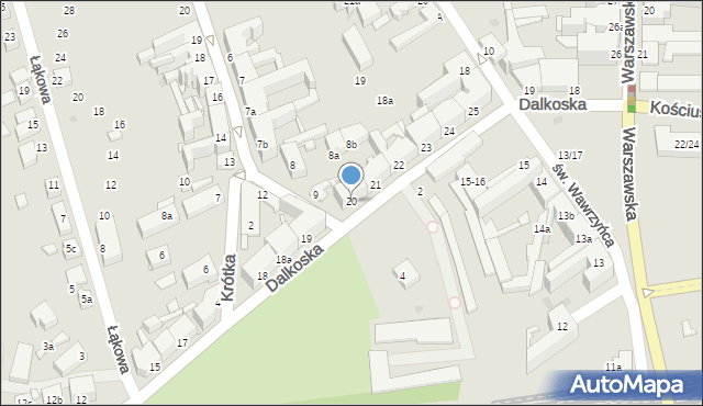 Gniezno, Dalkoska, 20, mapa Gniezna