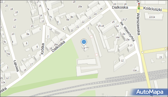 Gniezno, Dalkoska, 4, mapa Gniezna