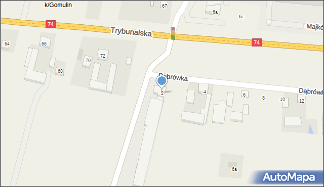 Gomulin-Kolonia, Dąbrówka, 2, mapa Gomulin-Kolonia