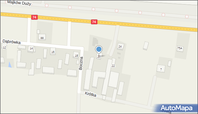 Gomulin-Kolonia, Dąbrówka, 20, mapa Gomulin-Kolonia
