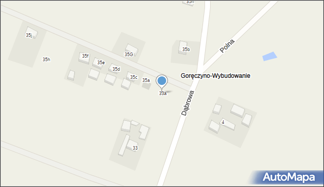 Goręczyno, Dąbrowa, 33a, mapa Goręczyno