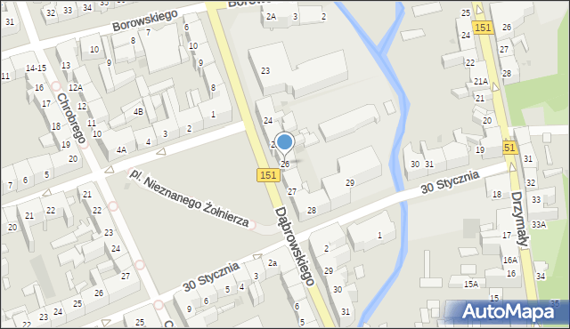 Gorzów Wielkopolski, Dąbrowskiego Jarosława, gen., 26, mapa Gorzów Wielkopolski