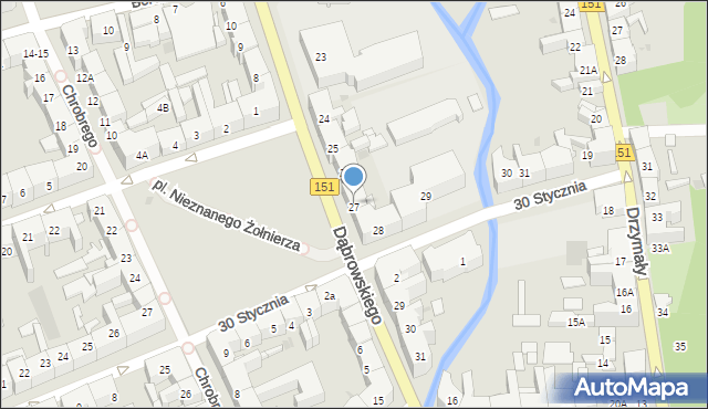 Gorzów Wielkopolski, Dąbrowskiego Jarosława, gen., 27, mapa Gorzów Wielkopolski