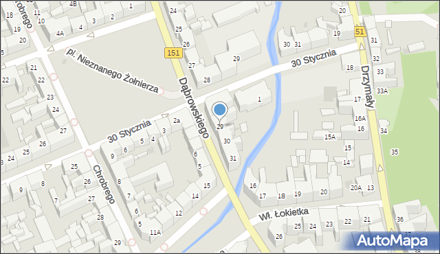 Gorzów Wielkopolski, Dąbrowskiego Jarosława, gen., 29, mapa Gorzów Wielkopolski