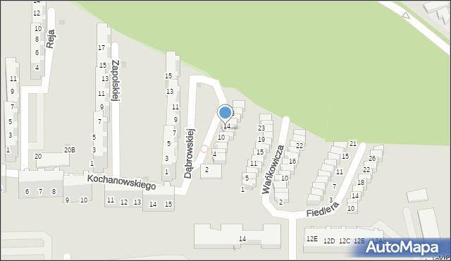 Gorzów Wielkopolski, Dąbrowskiej Marii, 12, mapa Gorzów Wielkopolski