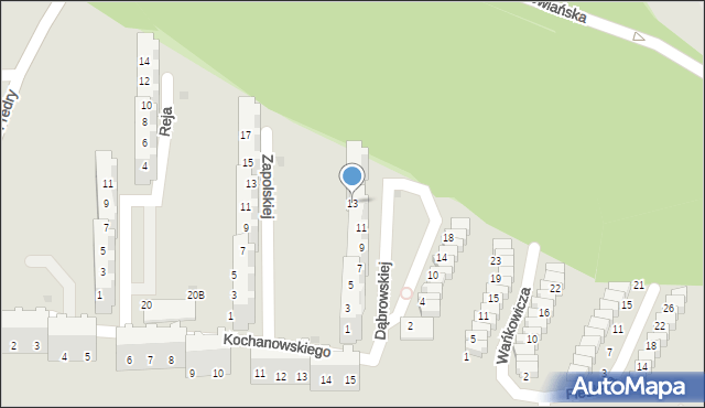 Gorzów Wielkopolski, Dąbrowskiej Marii, 13, mapa Gorzów Wielkopolski
