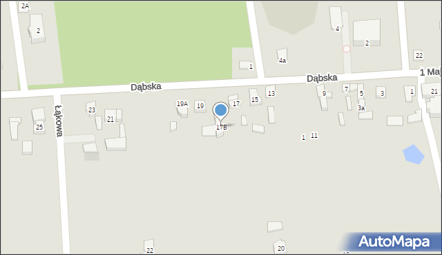 Grabów, Dąbska, 17B, mapa Grabów