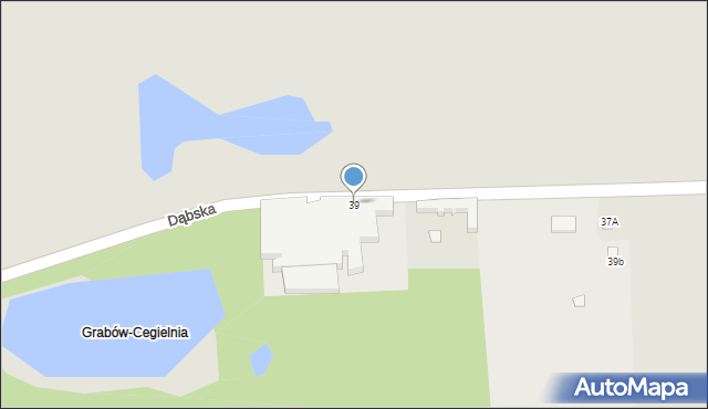 Grabów, Dąbska, 39, mapa Grabów
