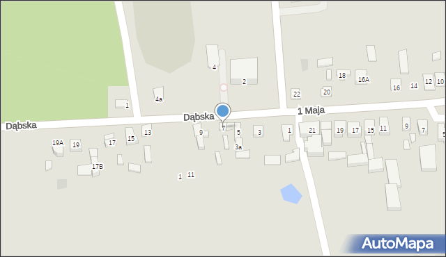 Grabów, Dąbska, 7, mapa Grabów