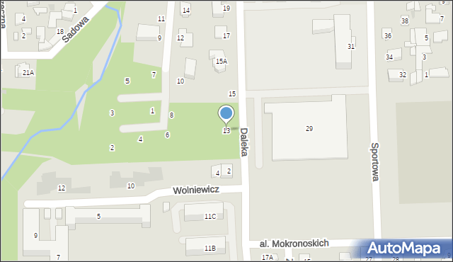 Grodzisk Mazowiecki, Daleka, 13, mapa Grodzisk Mazowiecki