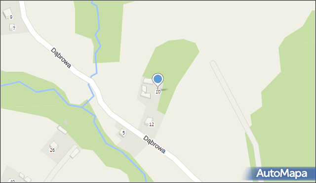 Gromnik, Dąbrowa, 10, mapa Gromnik