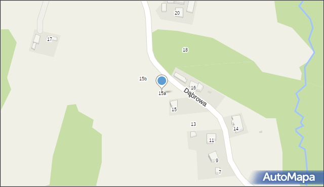 Gromnik, Dąbrowa, 15a, mapa Gromnik