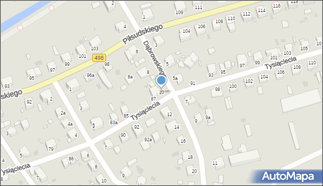 Grudziądz, Dąbrowskiego, 10, mapa Grudziądza