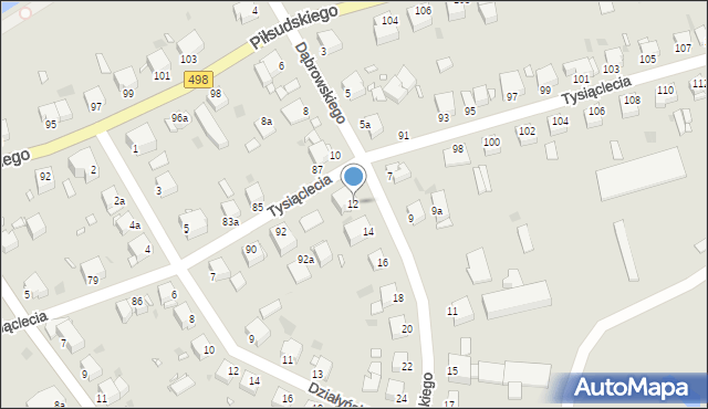 Grudziądz, Dąbrowskiego, 12, mapa Grudziądza