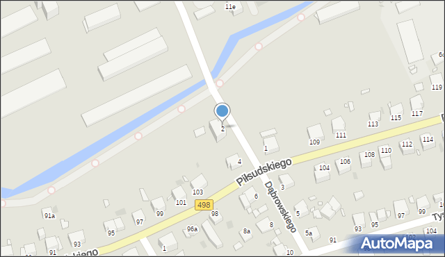 Grudziądz, Dąbrowskiego, 2, mapa Grudziądza