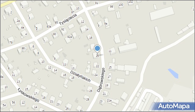 Grudziądz, Dąbrowskiego, 20, mapa Grudziądza