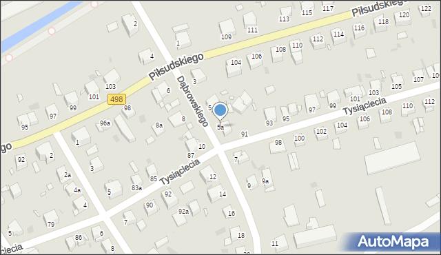 Grudziądz, Dąbrowskiego, 5a, mapa Grudziądza