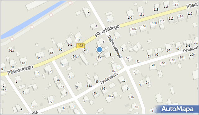 Grudziądz, Dąbrowskiego, 8a, mapa Grudziądza