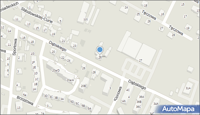 Gryfice, Dąbskiego Jana, 25, mapa Gryfice