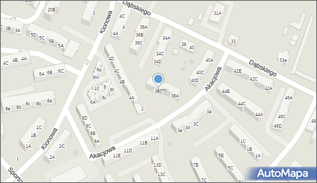 Gryfice, Dąbskiego Jana, 38C, mapa Gryfice