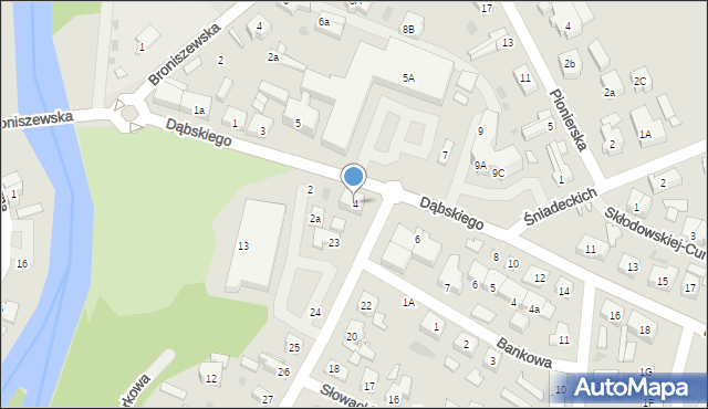 Gryfice, Dąbskiego Jana, 4, mapa Gryfice
