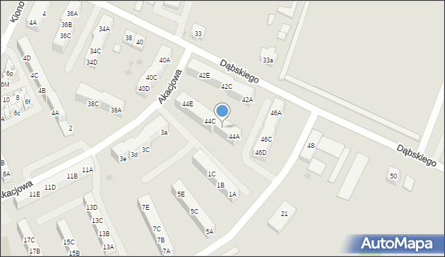 Gryfice, Dąbskiego Jana, 44B, mapa Gryfice