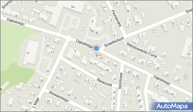 Gryfice, Dąbskiego Jana, 8, mapa Gryfice