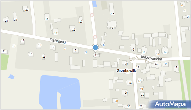 Grzebowilk, Dąbrówki, 1, mapa Grzebowilk