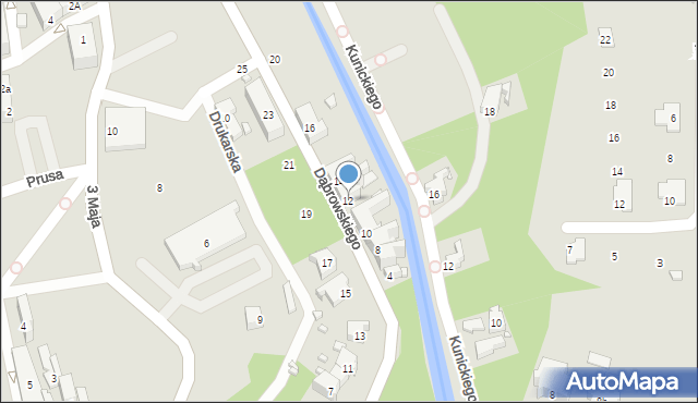 Gubin, Dąbrowskiego, gen., 12, mapa Gubin
