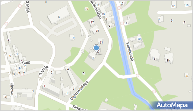 Gubin, Dąbrowskiego, gen., 9, mapa Gubin
