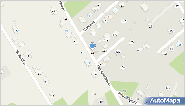 Halinów, Dąbrowskiego, 44, mapa Halinów