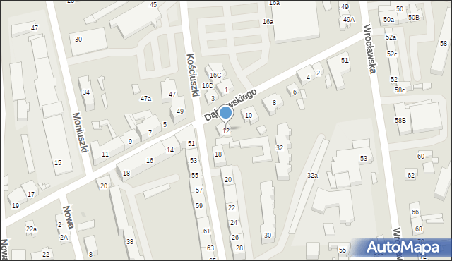 Jarocin, Dąbrowskiego Jarosława, gen., 12, mapa Jarocin